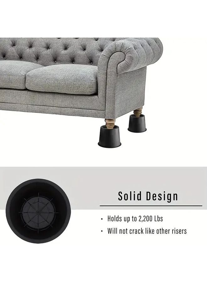 6 Packs Heavy Duty Furniture Stands 4 Inch Round Bed Risers 2200 Lbs Capacity - Image 4